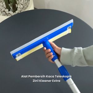 Kleaner Alat Pembersih Kaca 2 in 1 Extra / Wiper Jendela Teleskopik KB2203