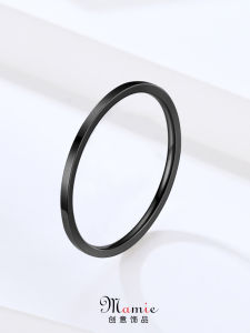 Ultra Fine K-style 18K Rose Gold Simple Ring Men and Women Slim Pinky Ring Little Finger Ring Titanium Steel Ins Popular Net Red Simple Bracelet