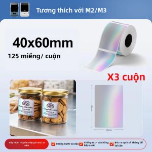 Niimbot | Nhãn Dán Laser Niimbot M2/M3 Nhãn Chuyển Nhiệt Tự Dính Bạc DIY Văn phòng/Nhà/Điều Kiện Sử Dụng Ngoài Trời Tương Thích Với Máy In Niimbot