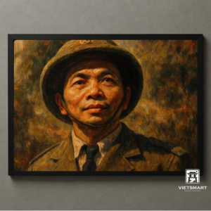 Tranh Nghệ thuật "Chân Dung Đại Tướng Võ Nguyên Giáp 2" VIETSMART ART - Sơn dầu 45x 60cm