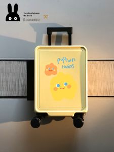 Cute Lightweight Travel Suitcase 20 Inch Pull Rod Female Style ABS PC Material Lock Password Children Students Carry on Bag