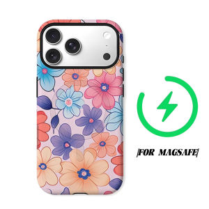 colorful floral pattern Phone Case for iPhone 18 17 16 15 14 13 12 11 Air Pro Max Plus Double-layer Cover