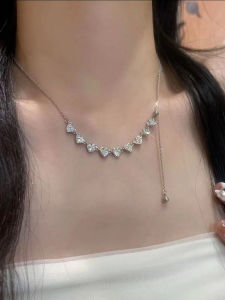 Fashionable Adjustable Zircon Heart Necklace Womens Elegant Style 2023 New Trendy Clavicle Chain Fashionable Neck Chain