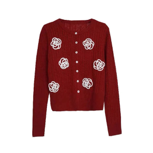 Grey Short Knitted Open Cardigan Womens Spring Autumn Casual Loose Lazy Outerwear round Neck Leisure Sweater Jacket