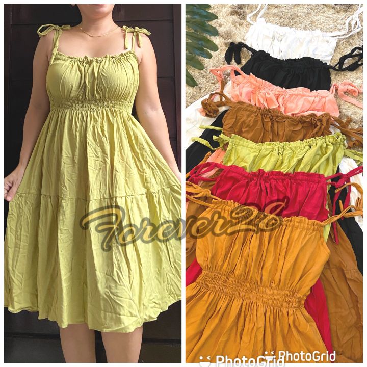 CAMI DRESS//CHALLIS ALI ISLA LAYERED MiNI DRESS FITS UP TO LARGE Lazada PH