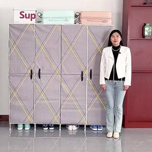 Magnetic Door Robust Steel Frame Simple Wardrobe