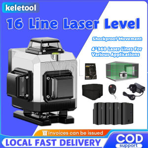 4x360° 16 Lines Laser Level Green Self Leveling Cross Line Laser 4D Vertical Horizontal Line Construction Home Renovation Picture Hanging