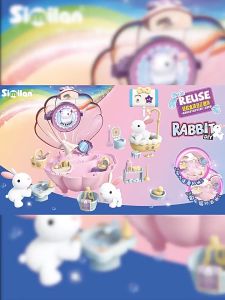 Rabbit Bathroom Dollhouse Poor Handwriting Dollhouse Playset Toys for 4 5 6 7 8 Year Old Girls Kids Pet Care Toys