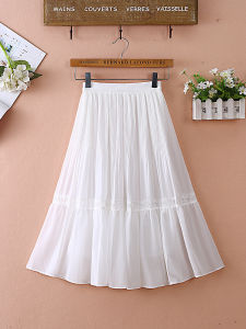 Váy Chữ a Xếp Ly Cạp Cao Màu Trắng Mùa Hè 2025 Cho Nữ Váy Midi Xếp Ly Dài Vừa Phải Váy Chữ a Xếp Ly Cỡ Nhỏ