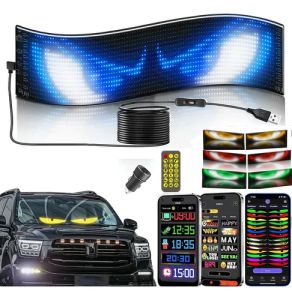 Programmable Scrolling LED Sign for car window advertisement 23.4"x4.7" USB Flexible Digital Sign APP Control Custom DIY Editor Text Patterns Animations for Car Store School Hotel