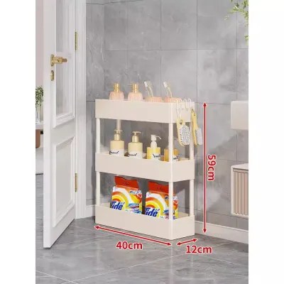 evesigar | Slim Bathroom Storage Cart Gap Organizer for Toilet Side Door Back