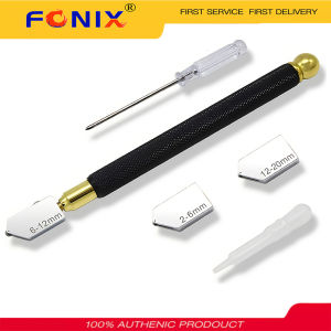 FONIX Glass Cutter Kit 2mm-20mm Professional Cutting Head Aotomatic Pencil Oil Feed Carbide Tip Glass Cutter Tool for Thick Glass Mosaic and Tile