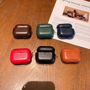 Ốp Bảo Vệ Da Thuần Chay Dành Cho Tai Nghe Airpods 4 Chống Sốc Kai.N Leather Veget Kèm Khoá Treo Thép