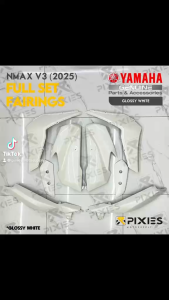 YAMAHA NMAX V3 NEO TURBO TECHMAX NMAX 2025 FLAIRINGS KAHA FAIRINGS THAILAND BODY FAIRINGS WHITE RED