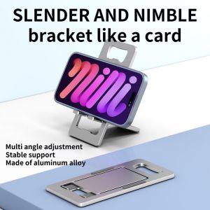 ขาตั้งพับได้ชั้นวางโทรศัพท์แบบพกพาพร้อมเคสโทรศัพท์มือถืออลูมิเนียมอัลลอยแบบพกพา