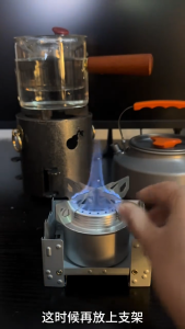 Camping Stove Portable Mini Aluminum Alloy Alcohol Stove with Lid Outdoor Camping Hiking Backpacking Cooking Stove