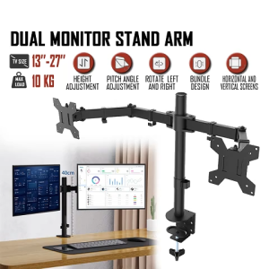 Monitor Arm Desktop Mount Bracket Dual Arm Desktop Mount Bracket 17-30 Inch Bearing 10kg Adjustable Laptop Desktop Mount Bracket Full Dynamic Swivel Computer Monitor Stand Bracket Metal