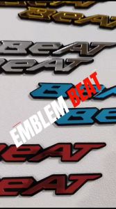 Emblem Beat Timbul 2PCS Double Layer Mirror Akrilik Logo BEAT KARBU FI ESP STREET DELUXE