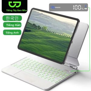 Ốp Bàn Phím Magic Cho iPad Air 6/5/4 & iPad Pro 13/11/12.9 Inch Có Màn Hình LCD - Vỏ Silicon Bền Chắc Chống Sốc Kèm Bàn Phím