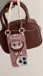 🔥【Readystock】 + FREE Shipping+ COD 🔥New Style 11 Wrist Strap 12 Suede Embroidery 13 Brown Leather Grain Labu Cloth Suitable for Apple 16promax Phone Case Lanyard 14 Cute iPhone15 Shock-resistant Protective Case