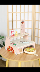 ONE ELEPHANT Pizza Shop Ages 3+ Wooden Food Pretend Toy Gift For Kids by WISHLAND