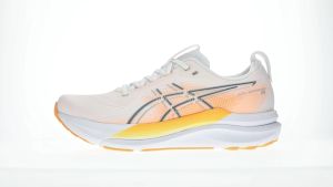 ASICS Men GEL-KAYANO 33 Running Shoes in White/Stadium Orange