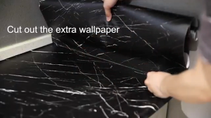 วอลเปเปอร์ PVC ลายไม้ ติดผนังกันน้ำ สติ๊กเกอร์ตกแต่งห้องครัว