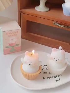 เทียนมินิมอล เทียนหอม เทียนหมีน่ารัก ตกแต่งห้อง กลิ่นหอม พร้อมส่ง