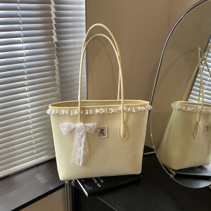 2026 New Premium Texture Women Tote Bag with Lace Edge Fashion Large Capacity Daily Bag Multi-use Hand Shoulder & Underarm Bag for Office Work Commuting