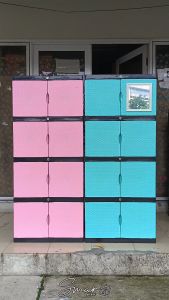 Lemari Plastik 4 Susun Tingkat Jumbo Rak Gantung Baju Pakaian Serbaguna Cermin Kaca Full Kunci Murah Awet Kokoh MGC