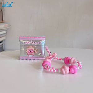 OKOK Plating Pink Ruby Case For AirPods 1 2 3 AirPods Pro 4 InPods 12 i12 Wireless Bluetooth Headphones Headset Gen 1 2 3 Silicone Casing Shockproof Protective Cover Shell Top Seller With Pendant