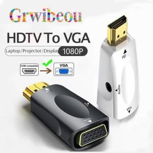 NEW HDMI-compatible to VGA Cable Converter Male To Famale Converter Adapter 3.5 mm Jack Audio HD 1080P For PC Laptop Tablet