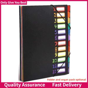 Expanding File Organizer 12 Pockets Accordion Folders A4 Letter Size Hold 120 Sheets Rainbow Document File Folders with File Labels Designed For Home Office And School