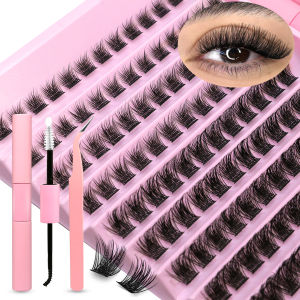 DIY Lash Clusters Kit Individual Eyelashes Extension Mix Clusters Lash Set With Lash Bond and Seal Accessories Makeup At Home