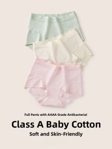 MONCAICHAN | Antibacterial Pure Cotton Underwear Girls Briefs Seamless Mid-Waist Shorts 2024 New Style Youth Flat Briefs Underpants