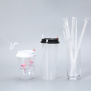 Food Grade Long Straw Independent Packaging Single Colorful Flexible Heat Resistant Childrens Beverage Milk Tea Drinking Straws