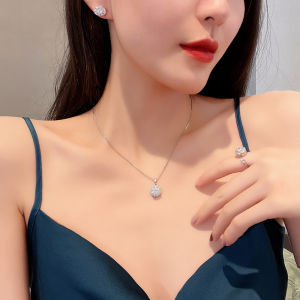 HZP 3 pcs/set Good luck rotatable zircon Jewelry set for women ring earrings necklace women jewelry