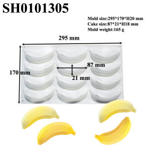 6 or 12 Cells Banana Design Silicone Cake Mold French Fruit Mousse Dessert Bakeware Chocolate Mold Kitchen Baking Tools