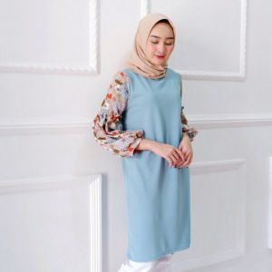 Tunik Kaos Fathiya Bahan Crepe Tebal Stretch
