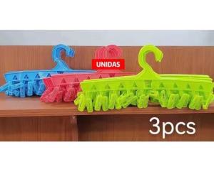 UNIDAS 6pcs/SET Plastic Hanger with 10 Clips per Hanger Closet & Drying Area Organizer