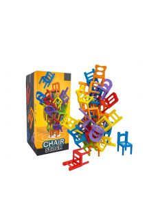 เก้าอี้พับตัวต่อ 24 ชิ้น ของเล่นเด็ก เกมเสริมสร้างปฏิสัมพันธ์ระหว่างพ่อแม่ลูก เกมปาร์ตี้แบบซ้อนเก้าอี้ เกมสังคม