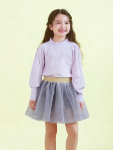 【พร้อมส่งจากกรุงเทพ】🚀 กระโปรงเด็กผู้หญิง ผ้า蕾丝+ชั้นซ้อน ✨ | กระโปรงสั้นแวววาว | อายุ3-11ปี