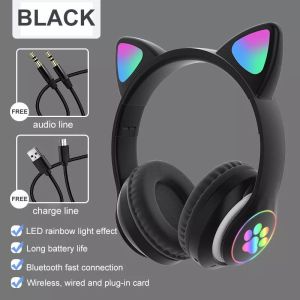 Headphone Kucing Led Headset Kucing Bluetooth Wireless Headphone LED Cat P72 B72 B18