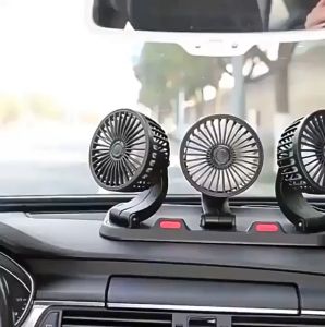 พัดลมติดรถยนต์ 3หัว USB สำหรับรถทุกรุ่น ใช้ได้ในรถและในบ้าน หมุนได้รอบ 360 พัดลมตั้งโต๊ะ พัดลม พัดลมพกพา พัดลมหัวคู่ติดรถยนต์
