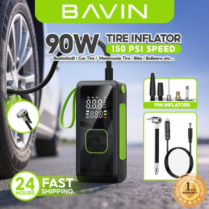 BAVIN PC1158S Portable 150 PSI Car Air Pump Air Compressor Tire Inflator w/ 4500mAh Powerbank & LED Light