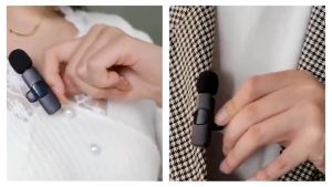 Original - Topspot Mikrofon Nirkabel Lavalier Mic Portabel Audio Video pembuatan Rekaman Wireless Microphone Klip Untuk IPhone Android Live Game Mobile