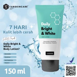 3 PCS DAILY BRIGHT & WHITE BODY LOTION 150 ML BODYCARE HANDBODY LOTION BPOM YANSKINCARE