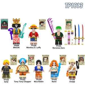 Tp1013 One Piece Luffy Zoro Usopp Qiao Ba Robin Nami Fight Building Blocks Doll Kids Toy 1020