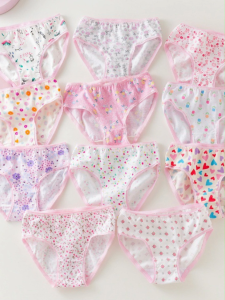 LJMOFA ‌12 Pcs Girls Underwear Value Pack Comfort Cotton Pink Briefs for Kids Girl