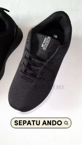 Ando Hitam Irvine Liam Pino SIP 31 Sneakers Sepatu Sekolah Hitam Putih Perekat